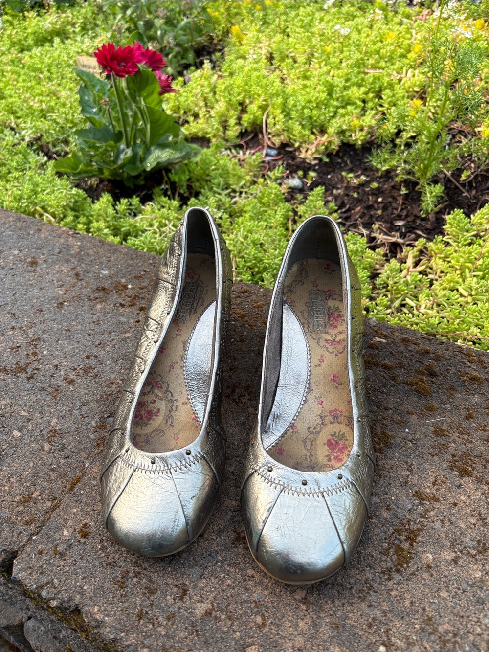 Seychelles Metallic Silver Wedge Flats